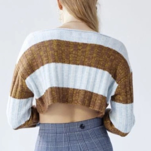 Urban Outfitters BDG Sz S slouchy long sleeve ribbed knit sweater ultra-cropped - Picture 3 of 14